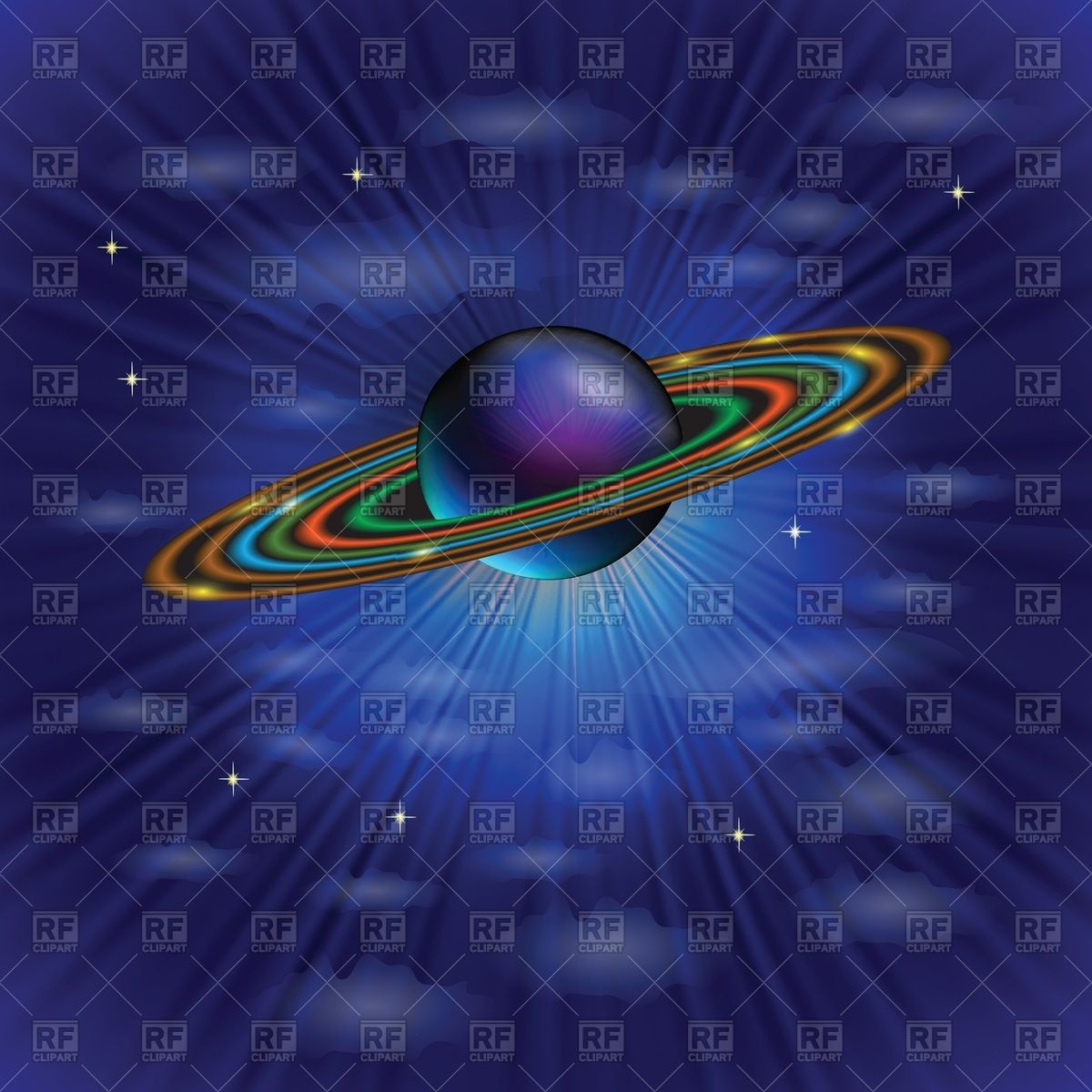 1200x1200 Planet Saturn In A Space Vector Image Vector Artwork Of