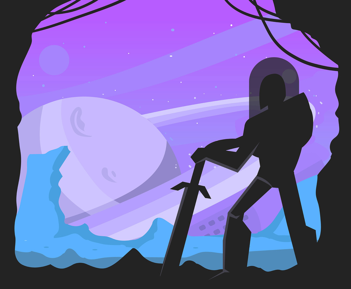 1136x936 Outer Space Knight And Saturn Vector Vector Art Amp Graphics
