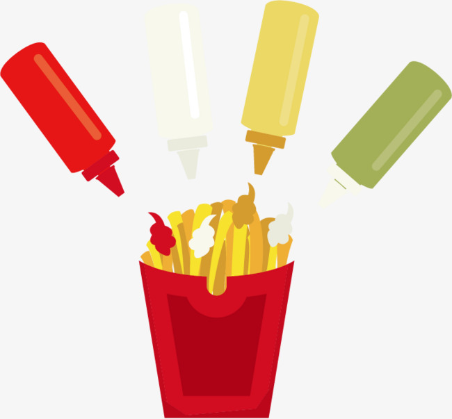650x603 Vector Fries Plus Different Sauce, Vector, French Fries, Sauces