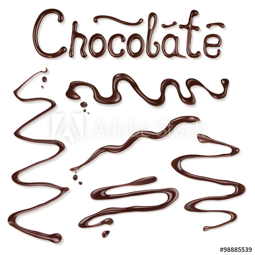 500x500 Collection Of Chocolate Sauce. Vector Illustration