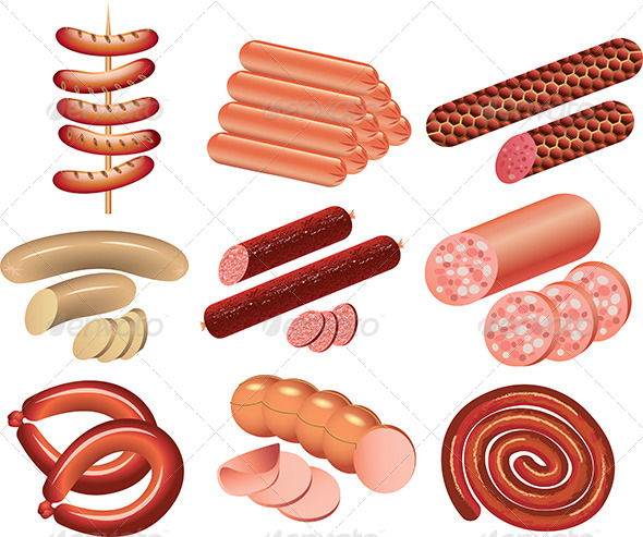 590x493 Cookout And Sausages Vector Set By Andegro4ka Graphicriver