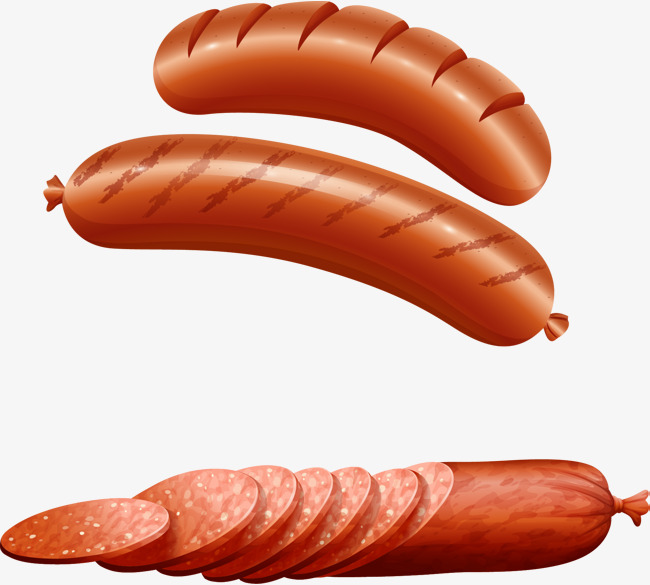650x585 Vector Hand Painted Sausage, Vector, Hand Painted, Meat Products