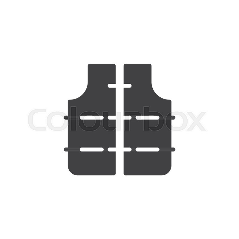 800x800 Lifejacket Icon Vector, Filled Flat Sign, Solid Pictogram Isolated