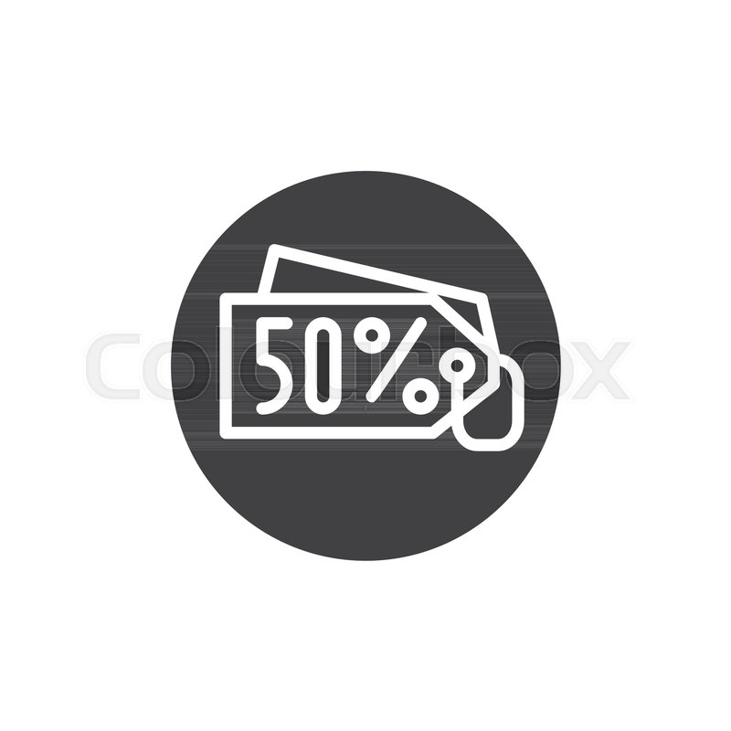 800x800 Discount Sale Price Tag Save 50 Percent Icon Vector, Filled Flat