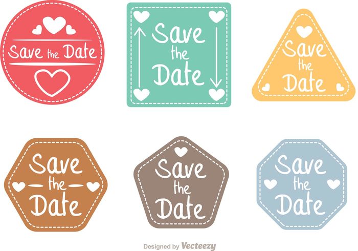 700x490 Save The Date Shapes Vector Pack