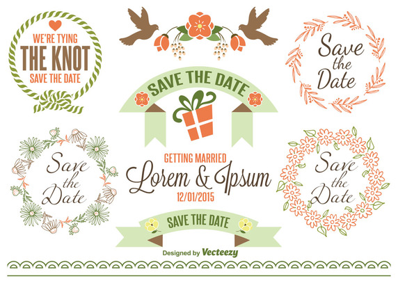 572x407 Save The Date Labels Vector Free Vector Download In .ai, .eps