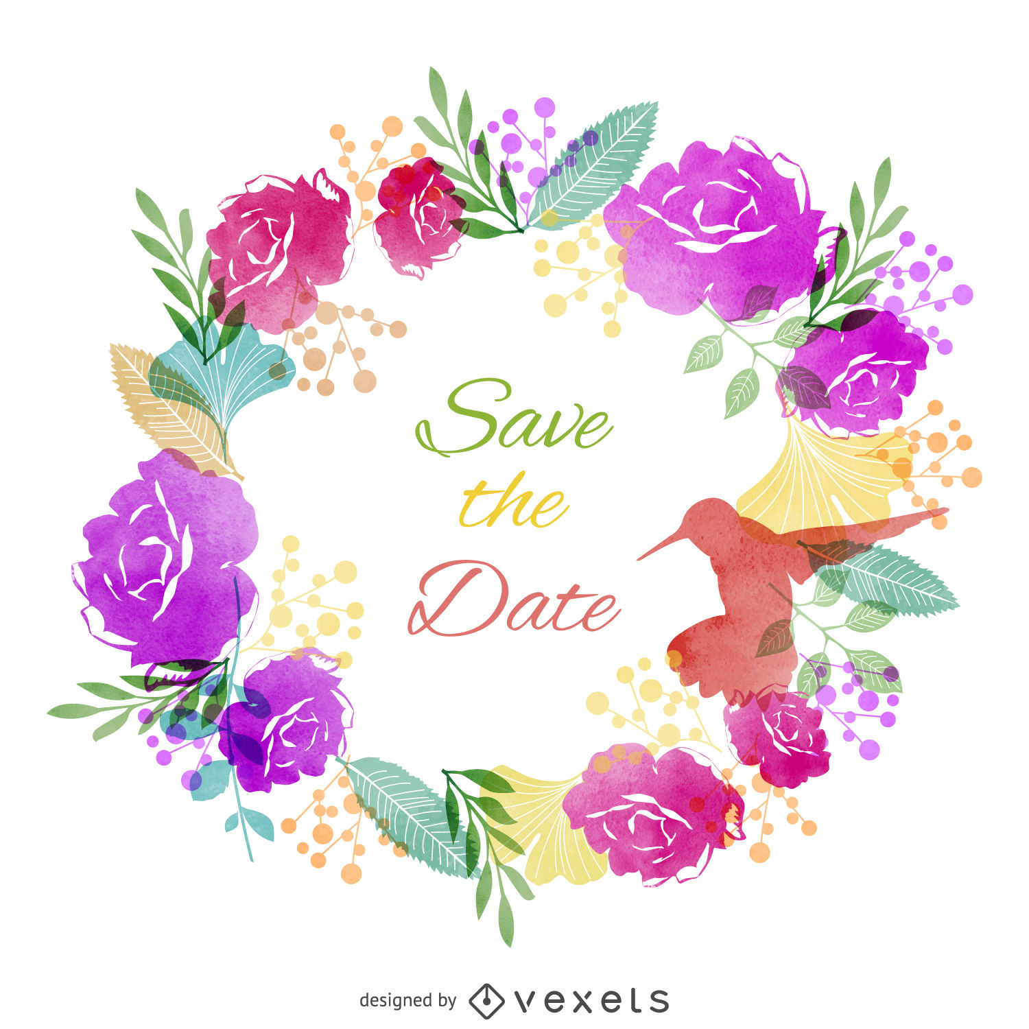 1500x1500 Save The Date Watercolor Label