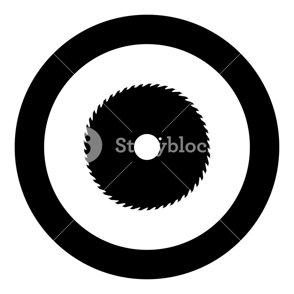 1000x1000 Circular Saw Blade Black Icon In Circle Vector Illustration