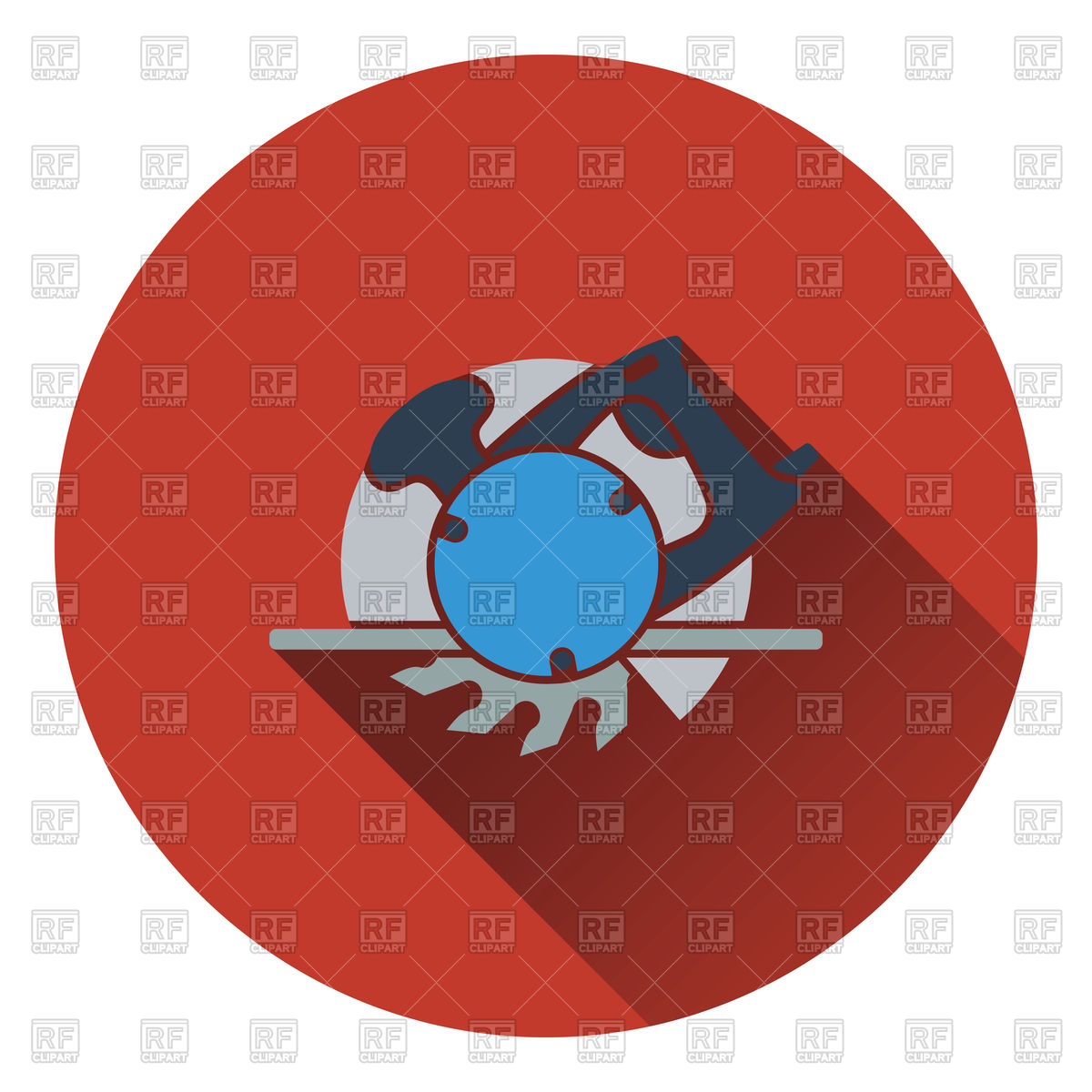 1200x1200 Flat Design Icon Of Circular Saw Vector Image Vector Artwork Of