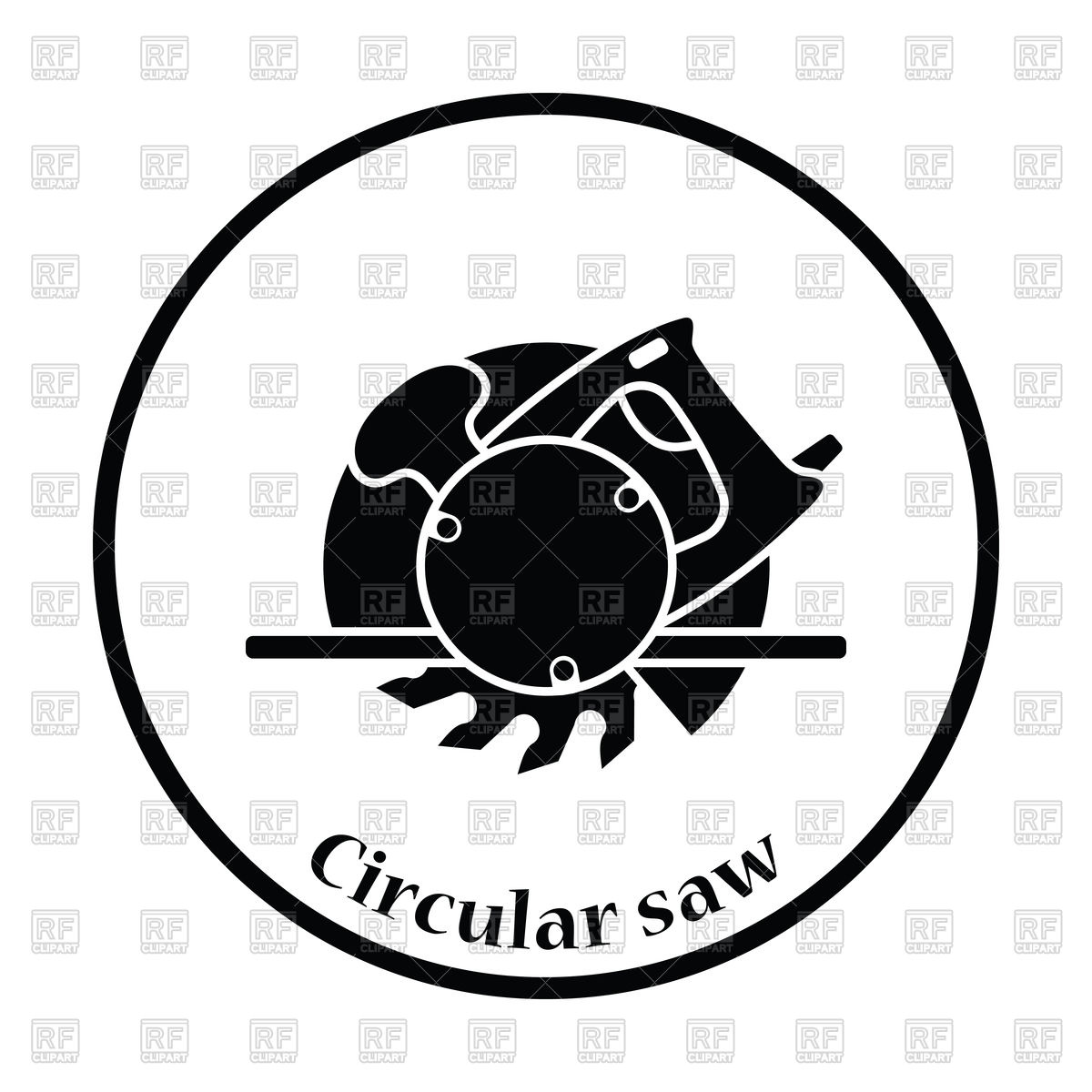 1200x1200 Thin Circle Design Icon Of Circular Saw Vector Image Vector