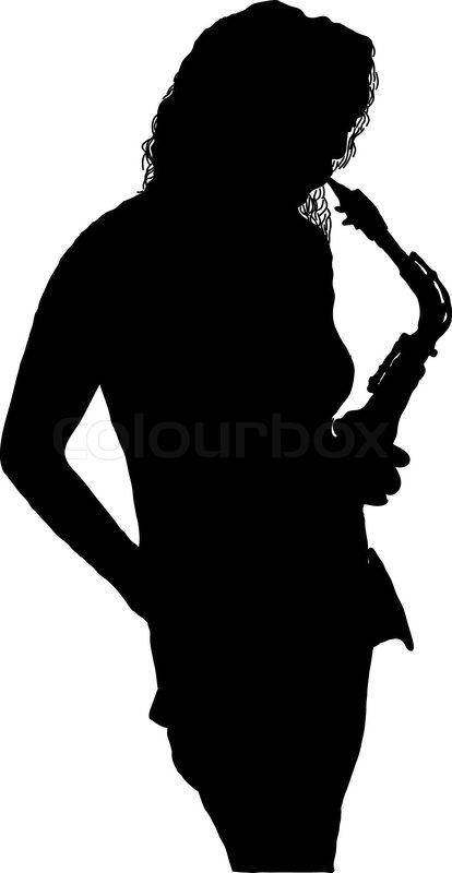 414x800 Girl Is Playing The Sax Stock Vector Colourbox