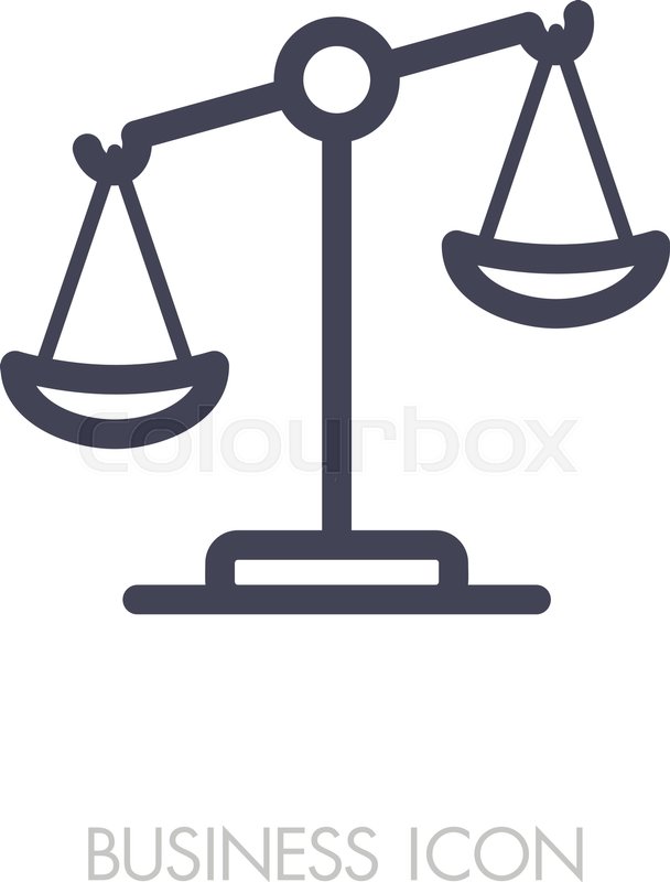 608x800 Law Scale Vector Icon, Justice Outline Icon. Graph Symbol For Your