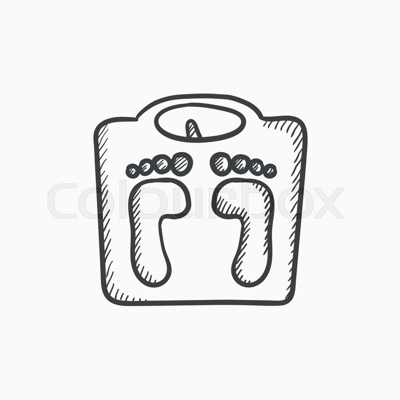 800x800 Weighing Scale Vector Sketch Icon Isolated On Background. Hand