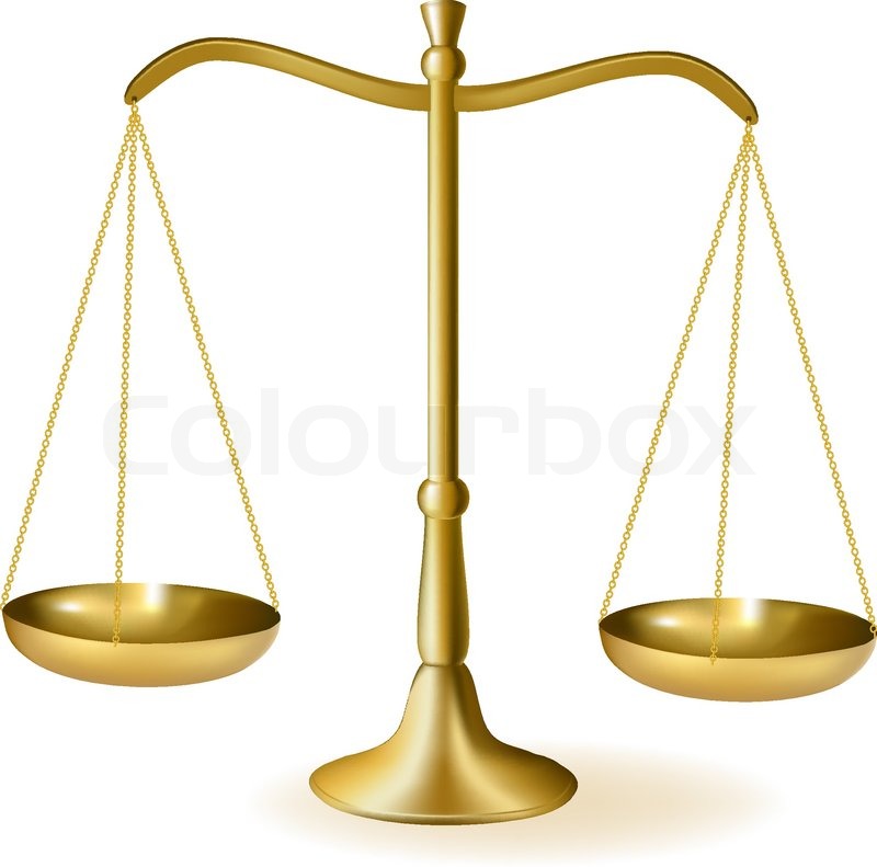 800x791 Brass Scales Of Justice. Vector Illustration Stock Vector