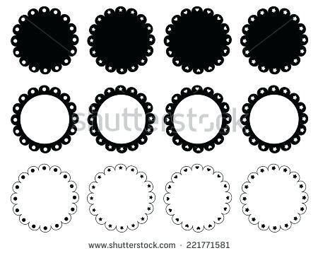 450x358 Scalloped Picture Frame Set Scalloped Frames Stock Vector