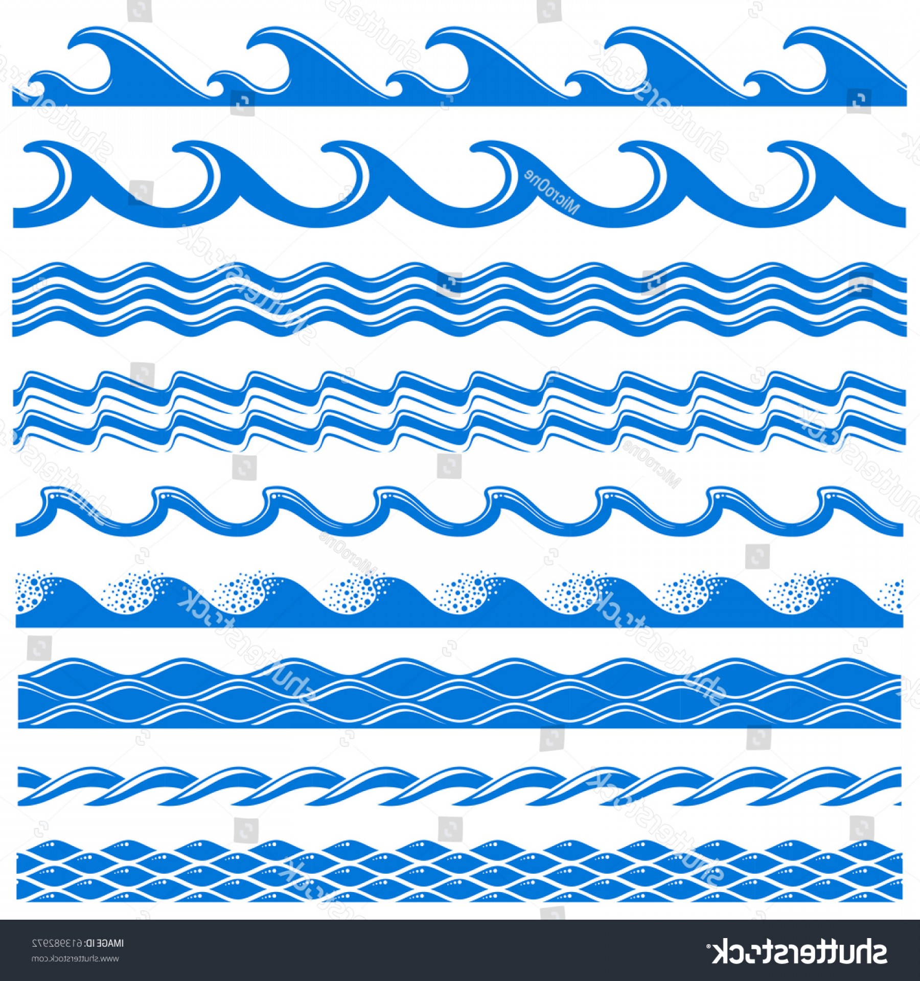 1800x1920 Sea Water Waves Vector Seamless Borders Shopatcloth