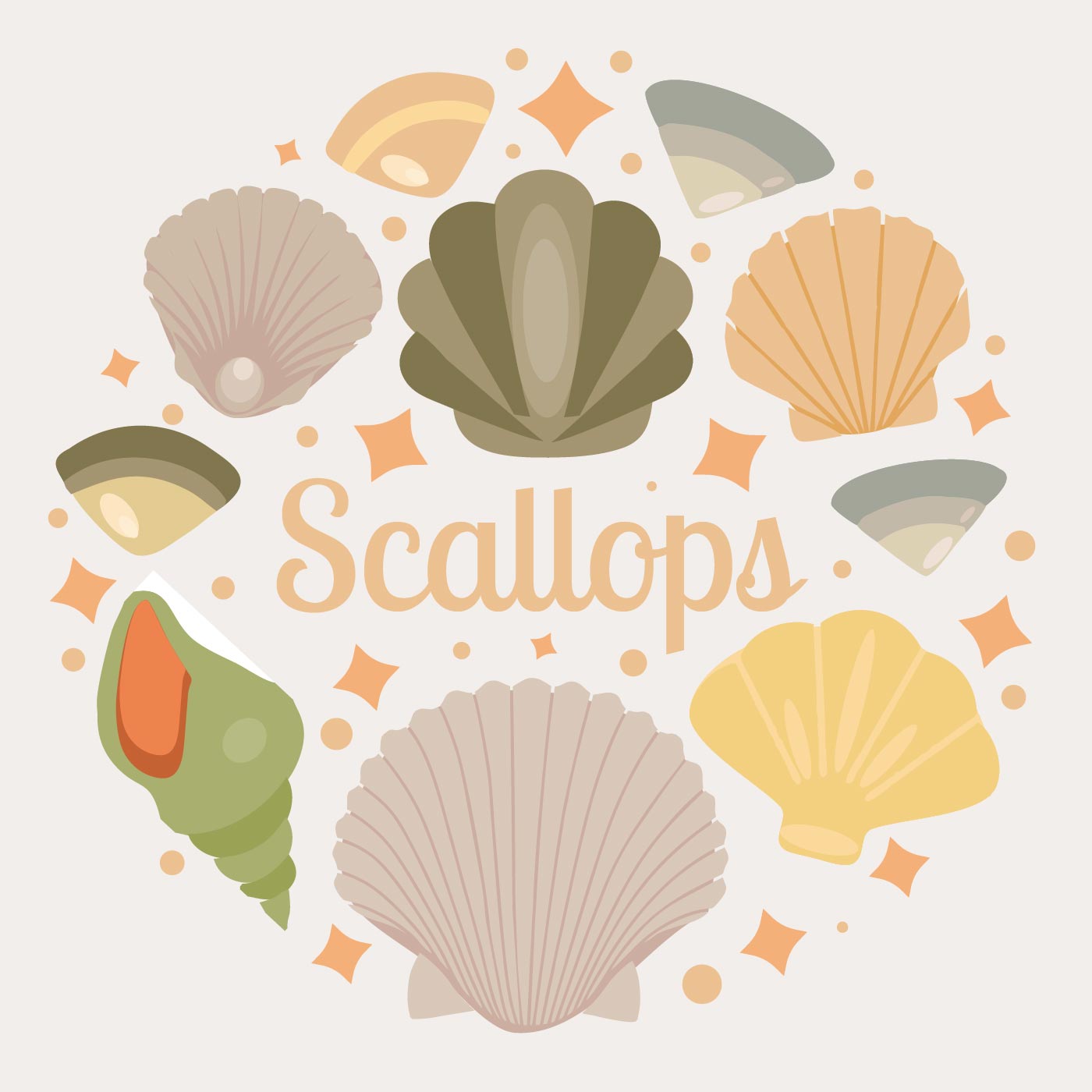 1400x1400 Scallop Free Vector Art