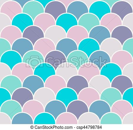 450x441 Abstract Colorful Scallop Seamless Vector Pattern. Fish Or
