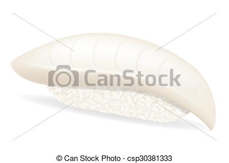 450x320 Sushi With Scallop Vector Illustration Isolated On White Background.