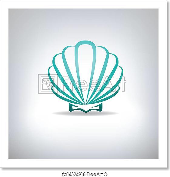 561x581 Free Art Print Of Scallop Seashell. Vector. Freeart Fa14324918
