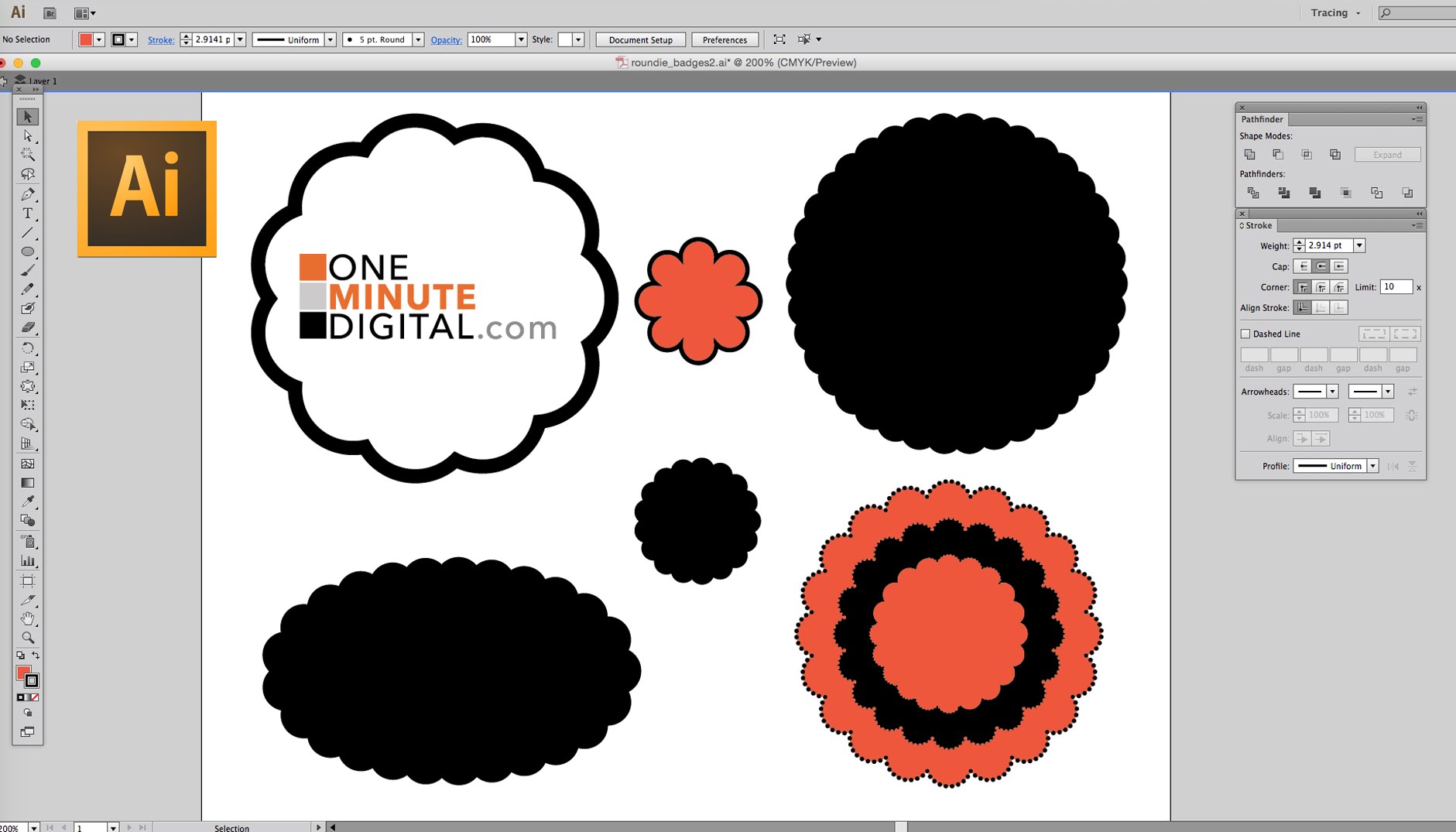 1881x1075 Make A Round Scalloped Edge Circle In Illustrator