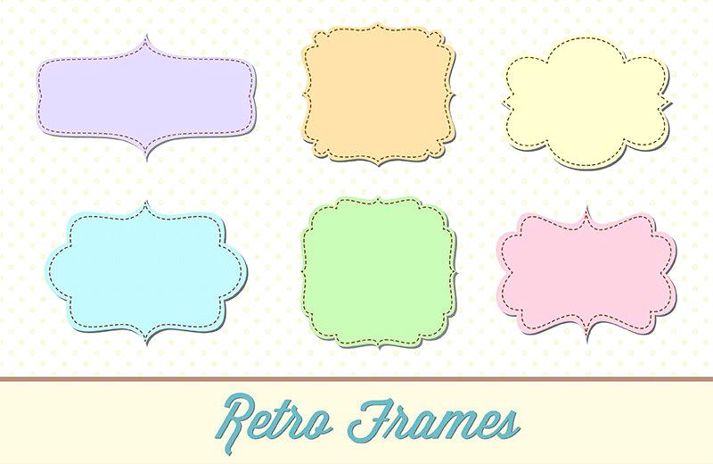 800x520 Scalloped Picture Frame Set Scalloped Frames Stock Vector