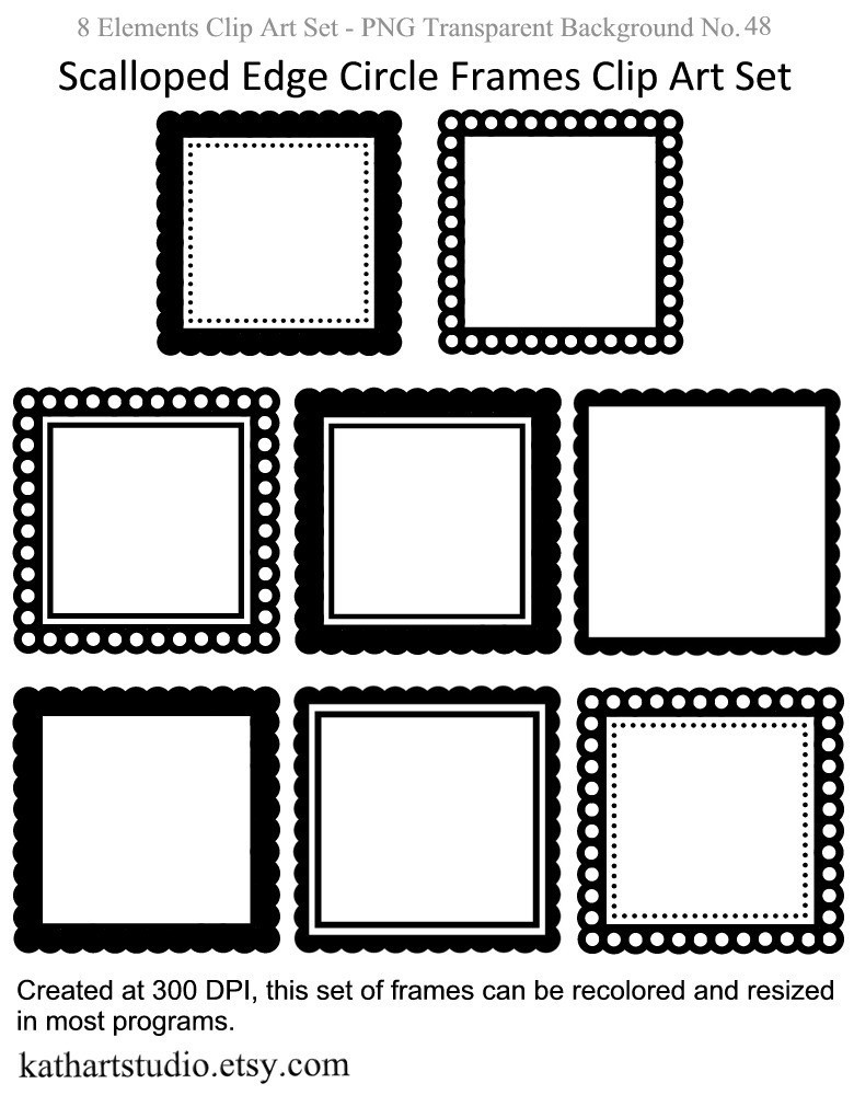 780x1000 Scalloped Edge Photo Frame Clipart