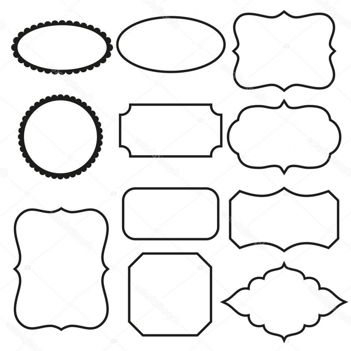 1228x1228 Stock Illustration Black And White Decorative Frames Shopatcloth