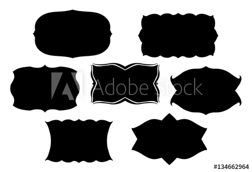500x342 Blank Black Vector Frames Or Text Boxes In Old Victorian Style