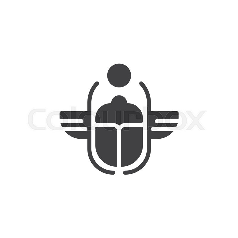 800x800 Egyptian Scarab Vector Icon. Filled Flat Sign For Mobile Concept