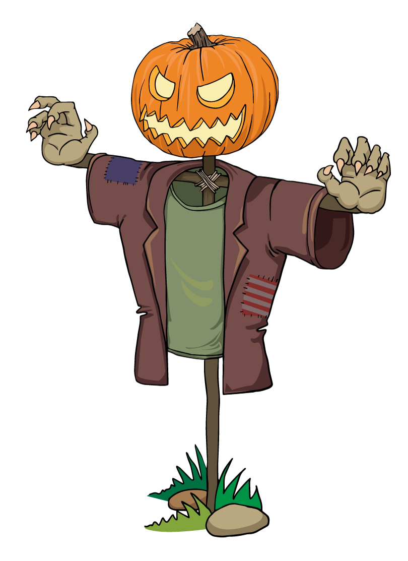 810x1113 Halloween Pumpkin Zombie Scarecrow Vector Free Vector Graphic