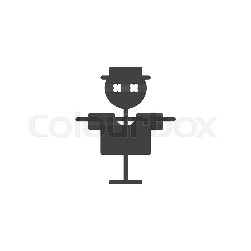 800x800 Scarecrow Vector Icon. Filled Flat Sign For Mobile Concept And Web
