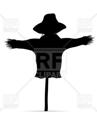 311x400 Black Silhouette Of Scarecrow Vector Image Vector Artwork Of