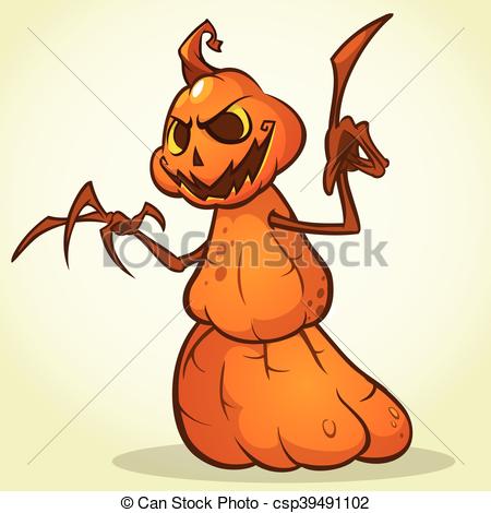 450x470 Cartoon Scarecrow For Halloween. Autumn Celebrations With Cute