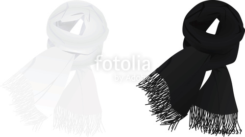 500x280 White And Black Scarf. Vector Illustration Stock Image And