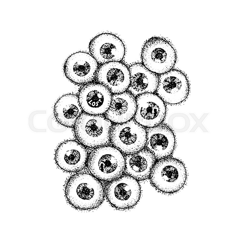 800x800 Dotwork Human Eyeballs. Vector Illustration Of Scary Eyes Concept