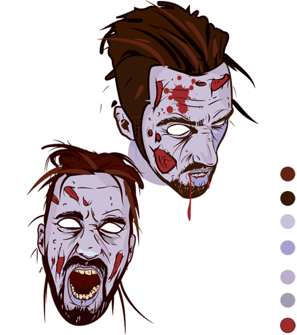600x677 Scary Zombie Face Vector Graphics 123freevectors