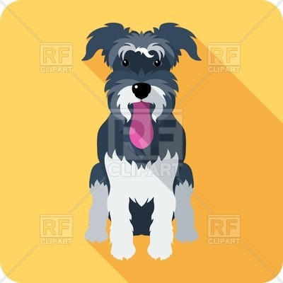 400x400 Sitting Dog Miniature Schnauzer