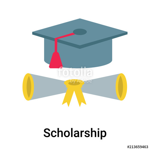 500x500 Scholarship Icon Vector Sign And Symbol Isolated On White