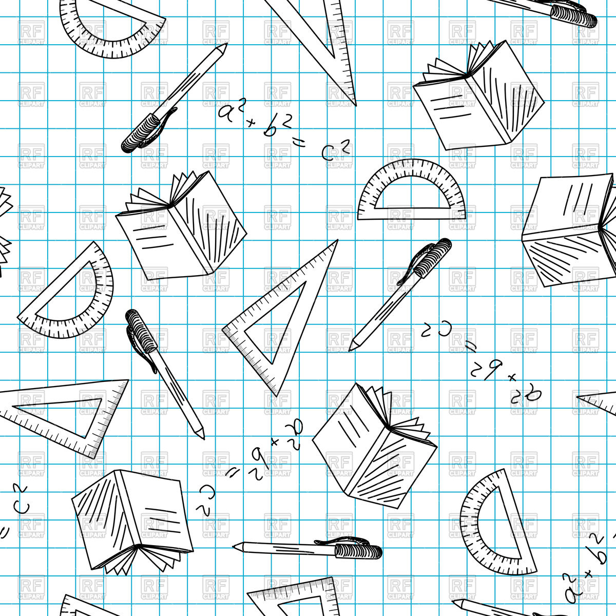 1200x1200 Back To School Theme Doodle Seamless Background Vector Image