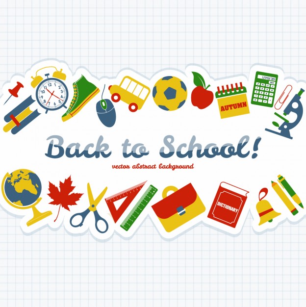 624x626 Back To School Objects Background Vector Free Download