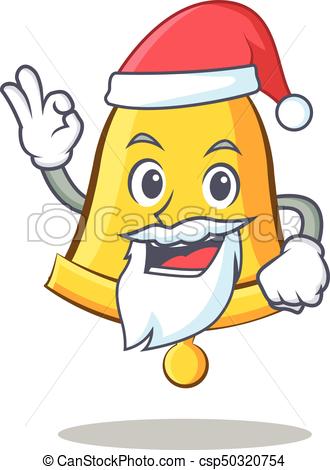 330x470 Santa School Bell Character Cartoon Vector Illustration.