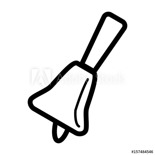 500x500 School Bell Vector Icon. Black And White Illustration Of School