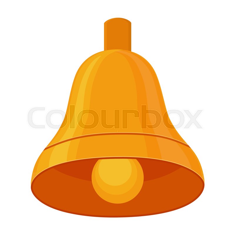 800x800 Colorful Cartoon School Bell. Graduation Themed Vector