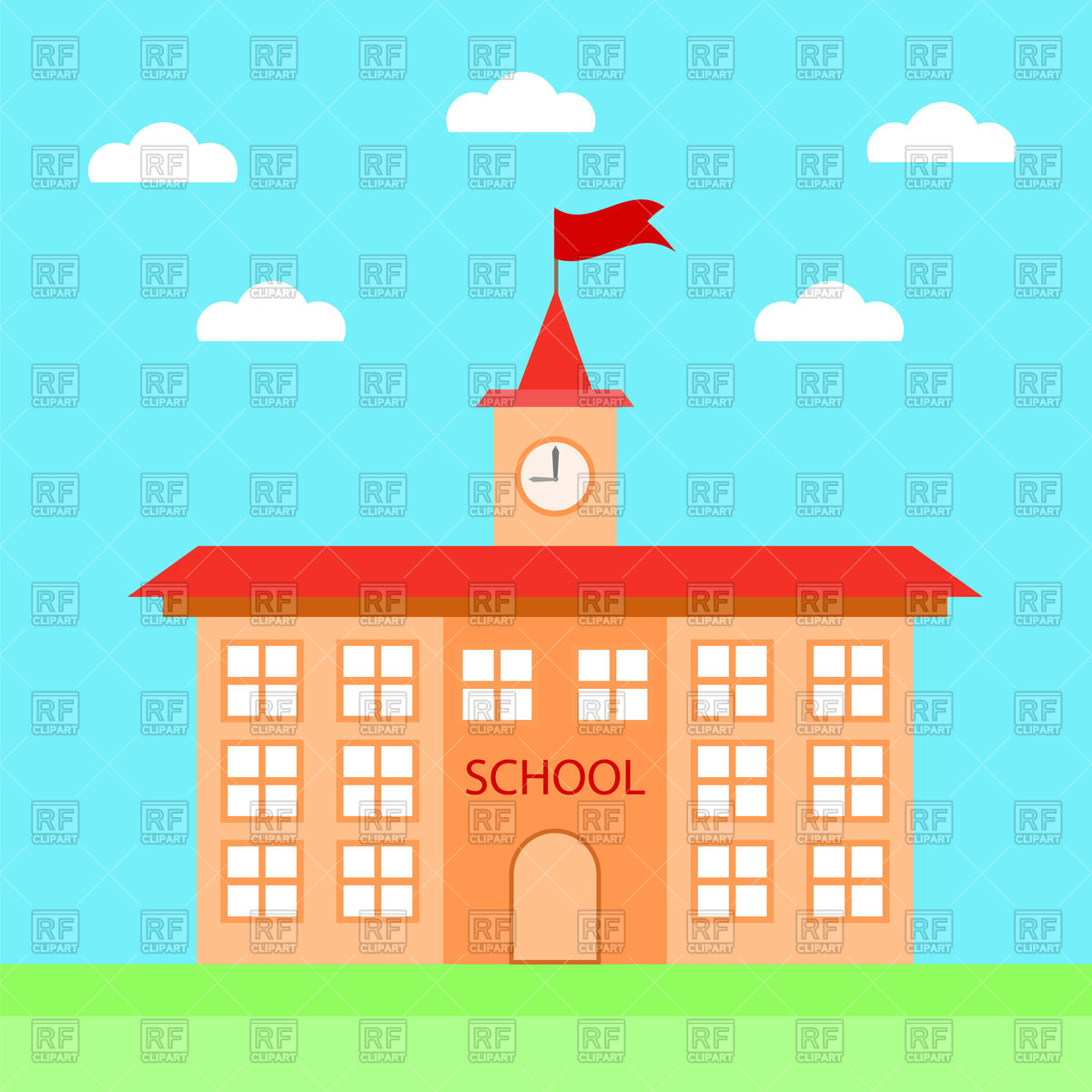 1200x1200 School Building Vector Image Vector Artwork Of Architecture