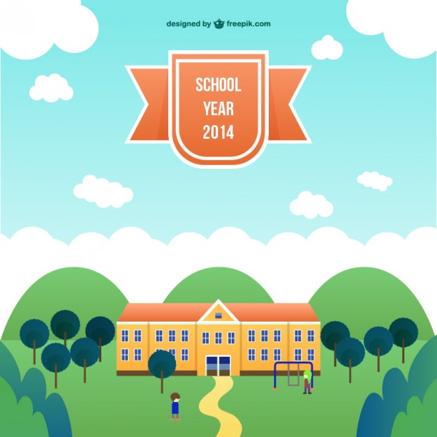 626x626 School Building Vector Vector Free Download