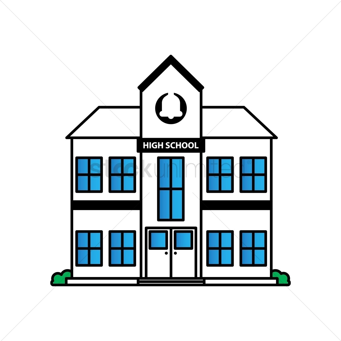 1300x1300 Free High School Building Vector Image 1623543 Stockunlimited For