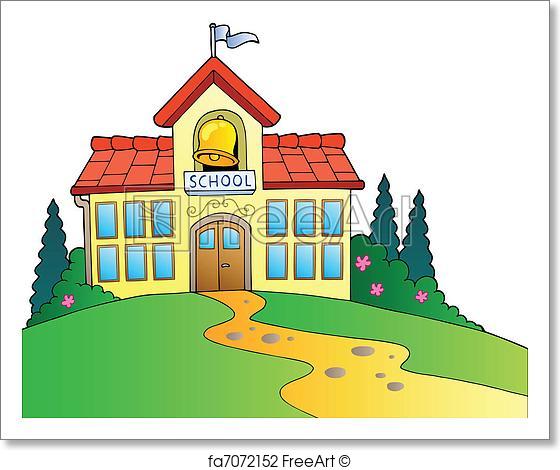 560x470 Free Art Print Of Big School Building. Big School Building