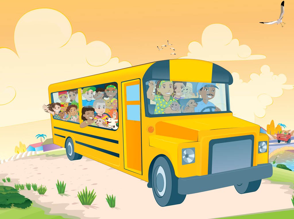 1024x765 Kids In School Bus Vector Art Amp Graphics