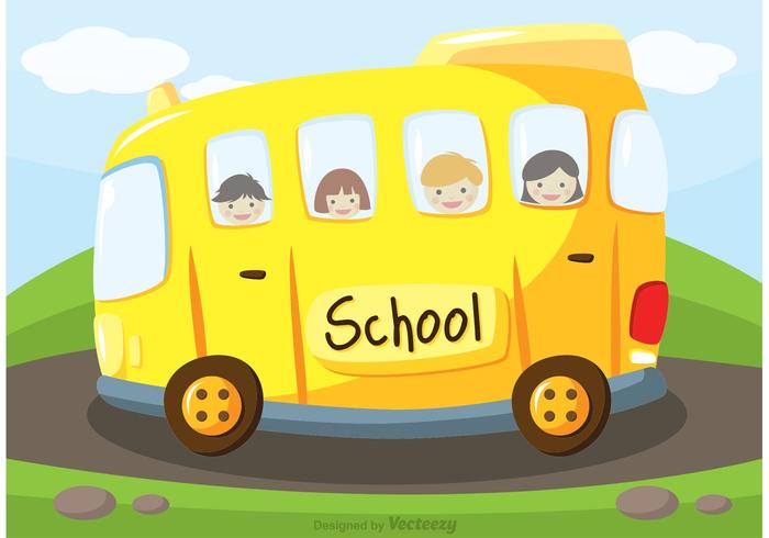 700x490 School Bus Vector Background